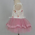 New design twill fabric pink mesh princess dress